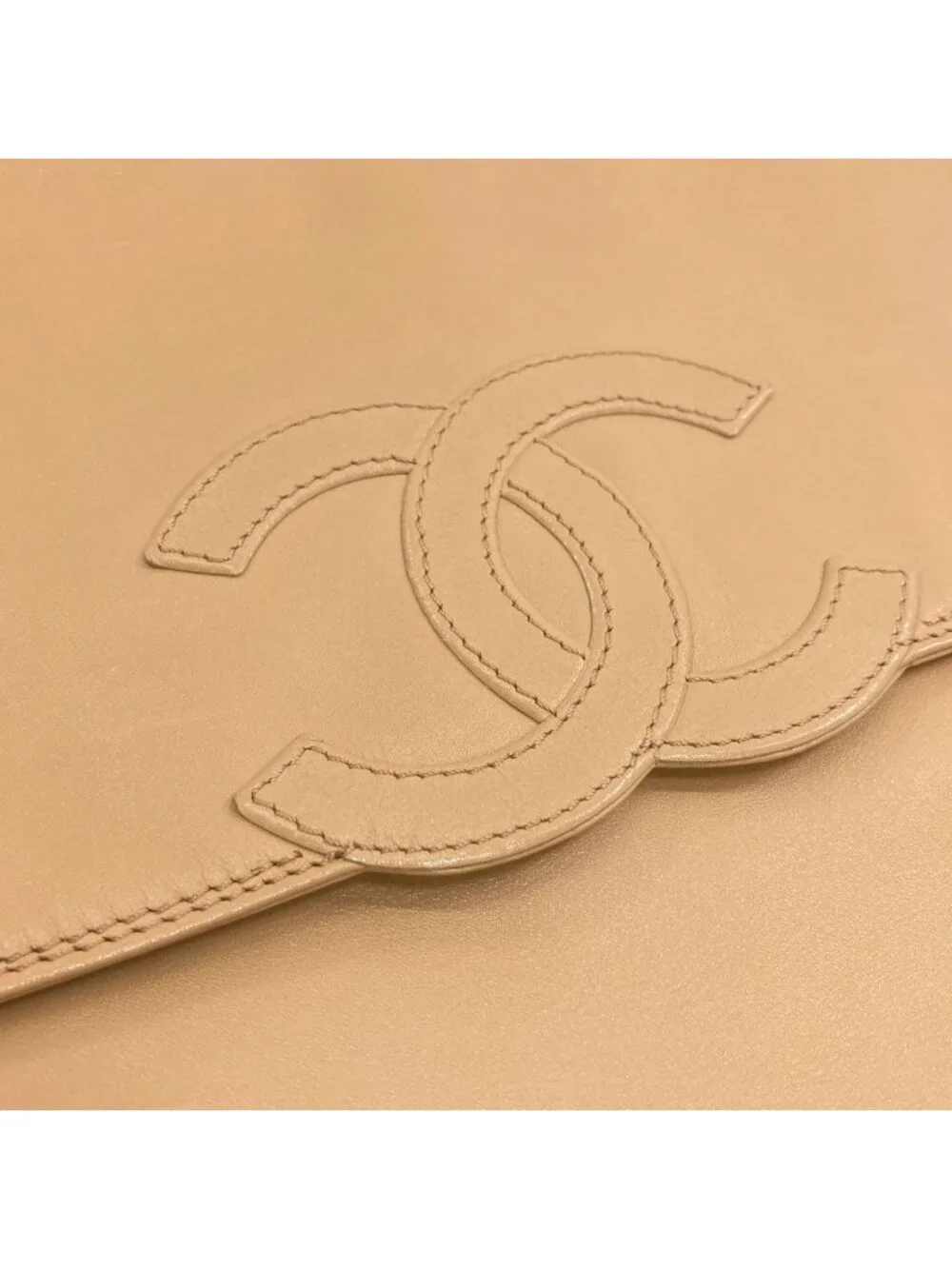 Chanel CC Logo Gold Tote Bag Lambskin